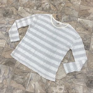 FRANCESCA’S Silver and White Sweater